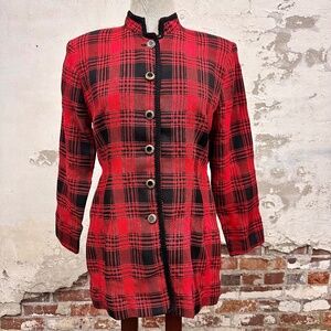 Vintage Melissa Petites Plaid Button Down Jacket Size 10P